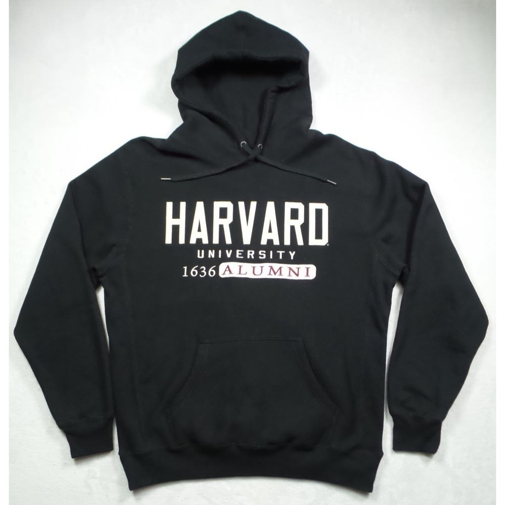 Harvard University Alumni Sweatshirt Mens Extra Large Black Hooded Fleece Heavy